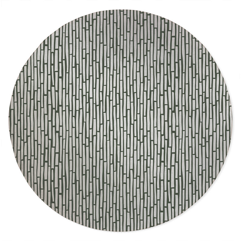 Cultural Rows Non-Slip Outdoor Rug, Round 5'