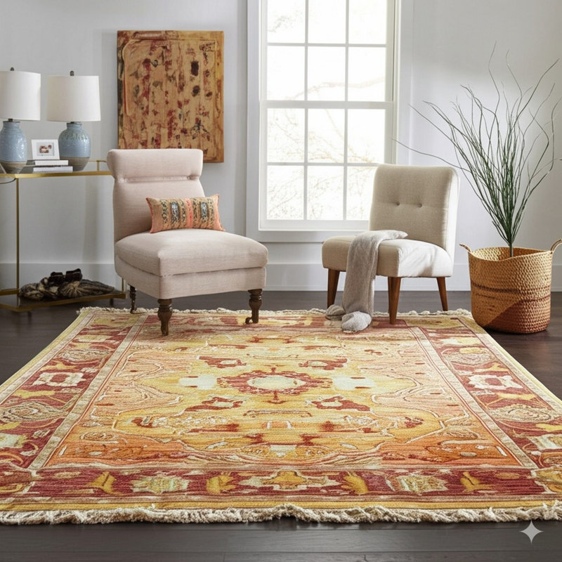 Hand Knotted Wool Geometric Area Rug