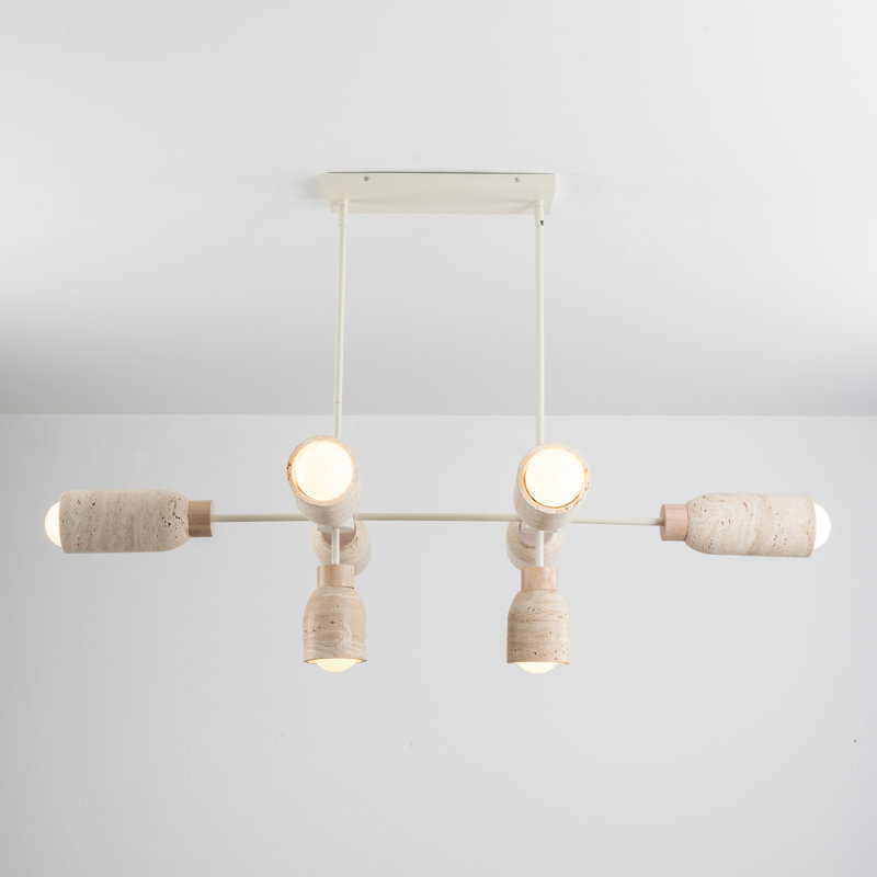 Luminaire suspendu Pompéi-Linear, Travertin / huître