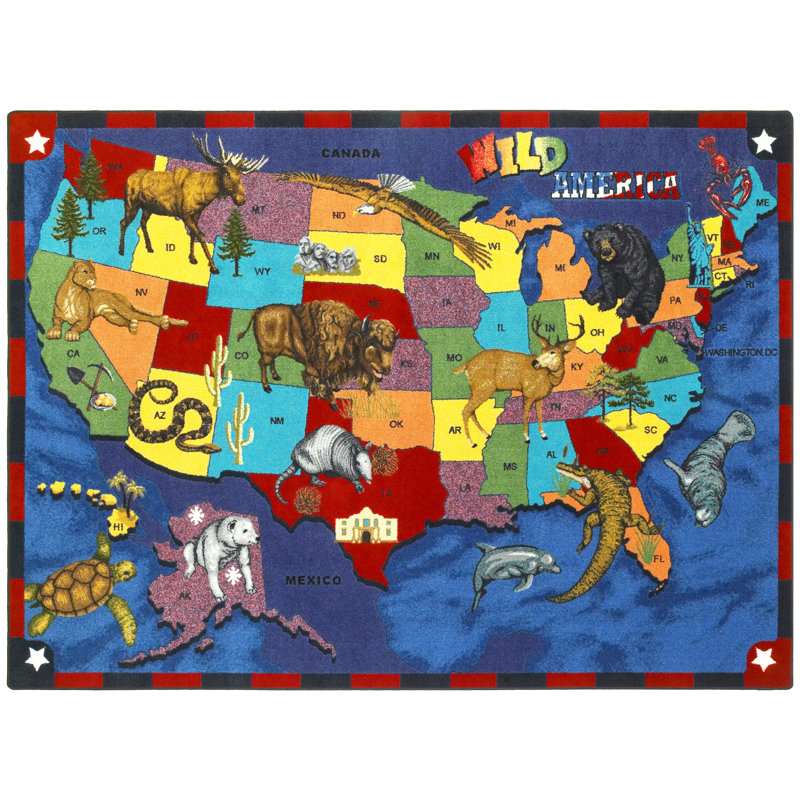 Tapis Just for Kids Wild America, Rectangle 5 pi 4 po x 7 pi 8 po