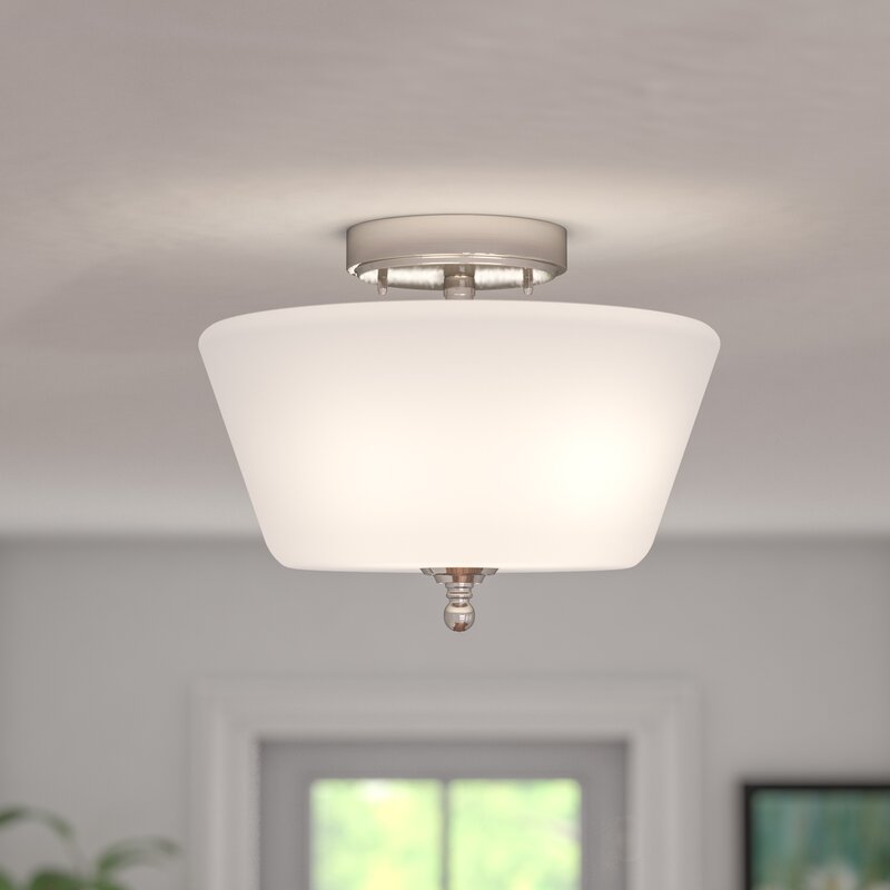 Charlton Home® Glass Semi Flush Mount & Reviews | Wayfair