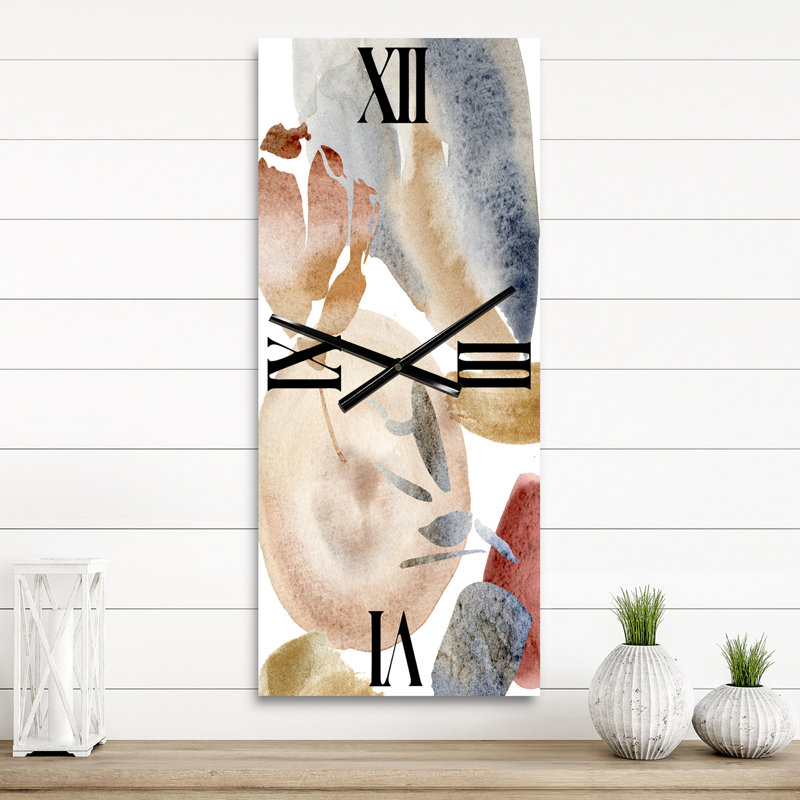 Horloge murale abstraite avec taches pastel, Petit