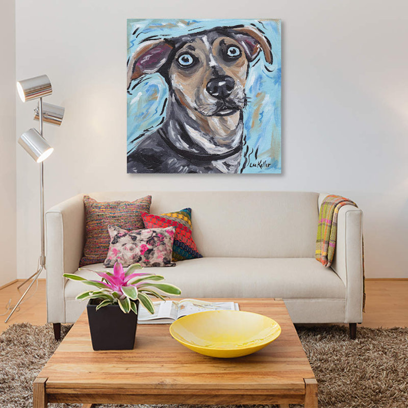« catahoula » par hippie hound studios, reproduction d’art sur toile tendue, H 12 po x l 12 po x P 1,5 po, Toile tendue