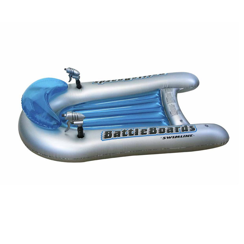 Set Of 2 Green And Blue Water Sport Inflatable Battle Board Swimming Pool Squirters - 53"