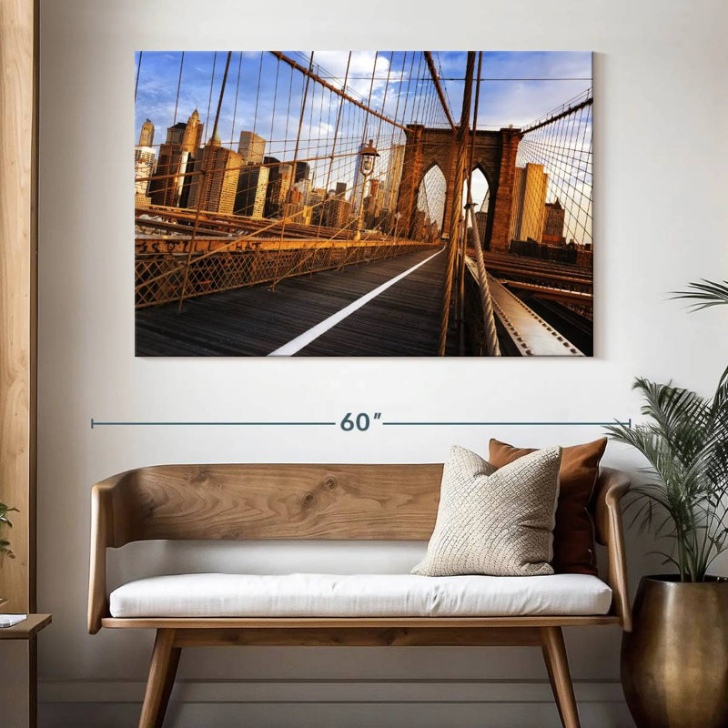 Ravi célèbre pont de Brooklyn, NY, H 34 po x l 51 po