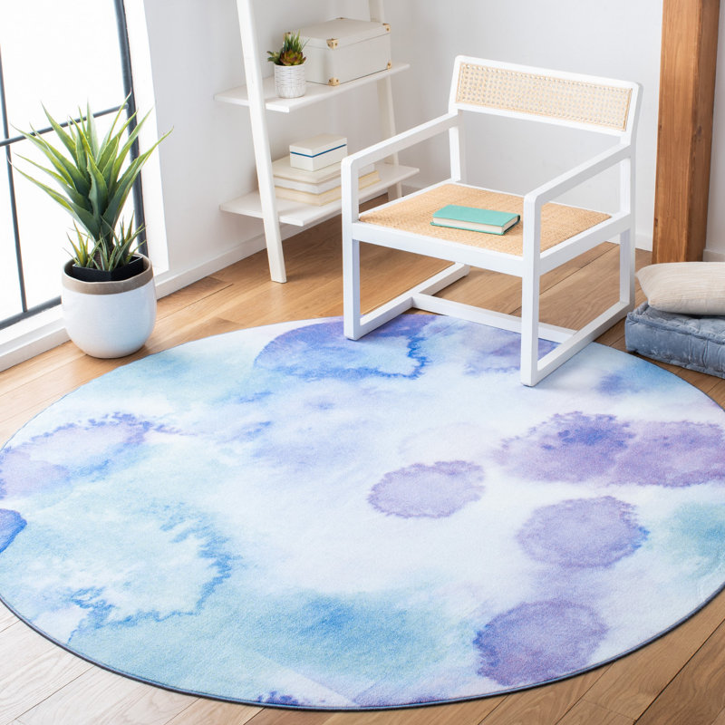 Darius Performance Machine Washable Abstract Rug, Round 5'1"