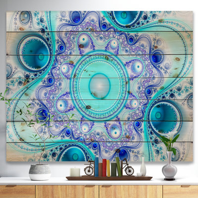 «Turquoise Wavy Curves and Circles», impression