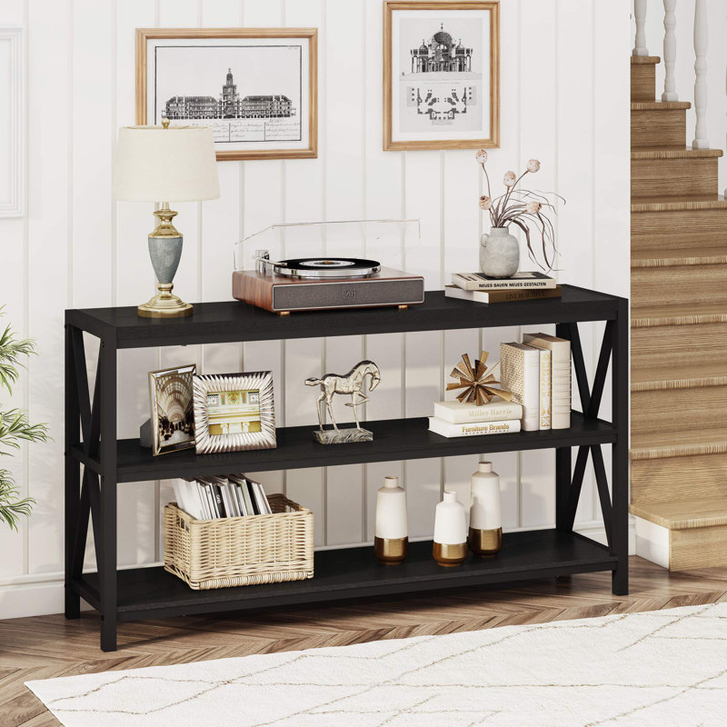 Guinna 55.12" Console Table, Black Oak