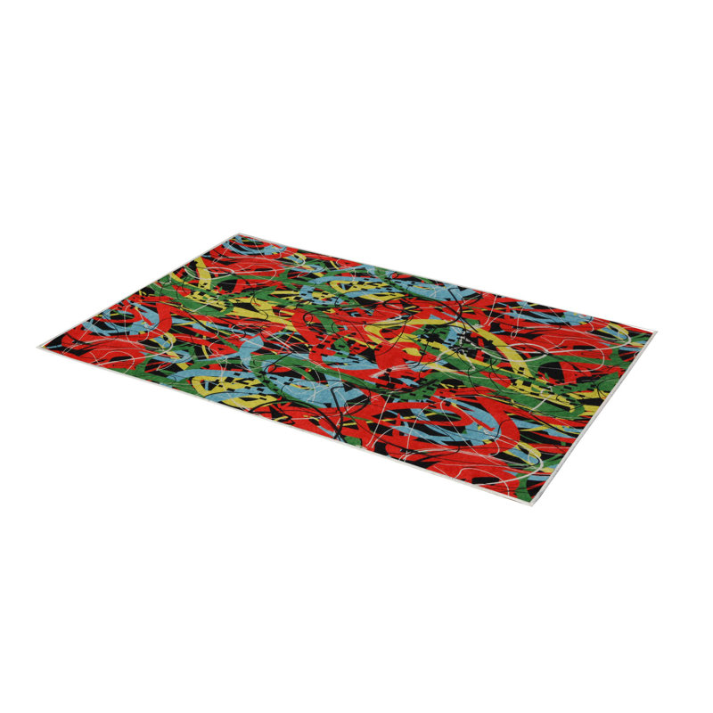 Soft Hall Carpet 2.6 x 4.9 Feet | 100% Polyester, 0.04 in Pile Height | Antibacterial, Non-Slip Underside | Woven with 3D Digital Printing | Machine Washable | Durable & Stylish for Entryways & Living Rooms