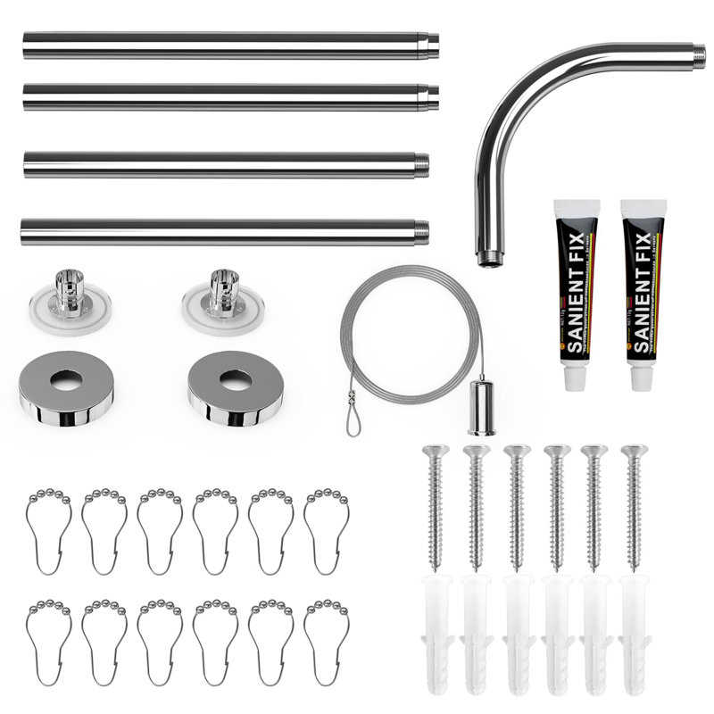 100cm L-Shaped Shower Curtain Pole