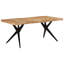 Amil Solid Wood Top Metal Base Dining Table-623876092