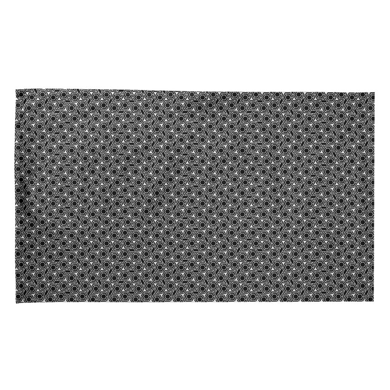 Serviette de thé à treillis hexagonal classic Mcguigan, Noir / blanc, Polyester sergé