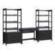 Jorah 3-Piece Transitional Writing Desk With 2 Wide Bookcases