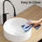 14 Inch Round Porcelain Ceramic White Vessel Sink, Vertical Stripes And Elegant Design, Easy To Clean For Bathroom Vanity Modern With Stripes, Maintenance Cabinet