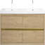 Meuble-lavabo mural 72 po avec lavabo, armoire de rangement flottante, comptoir en résine de pierre, tiroirs à fermeture en douceur, finition chêne naturel-442691264-442691266
