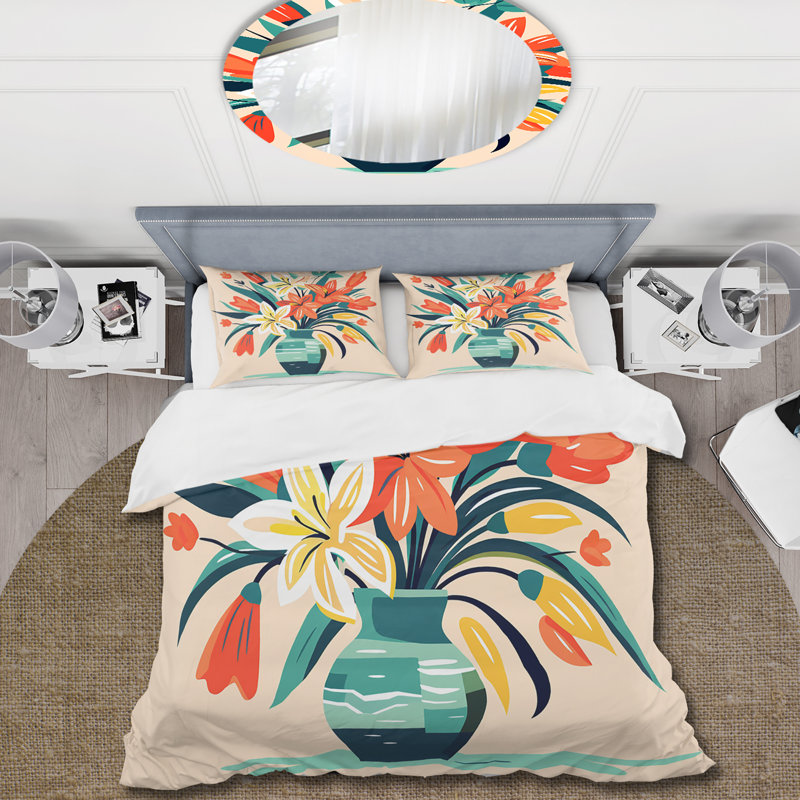 Ensemble de housse de couette Henri Matisse Boho Flower Bouquet III - Boho Pottery, Housse de couette pour très grand lit