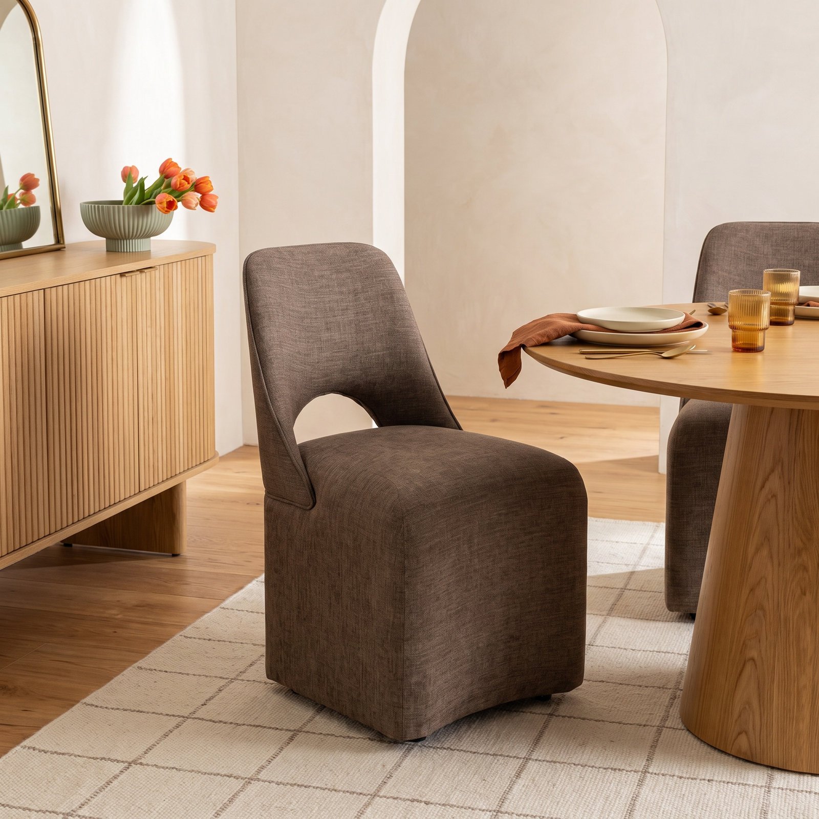 Adilyne Pine Parsons Dining Chair