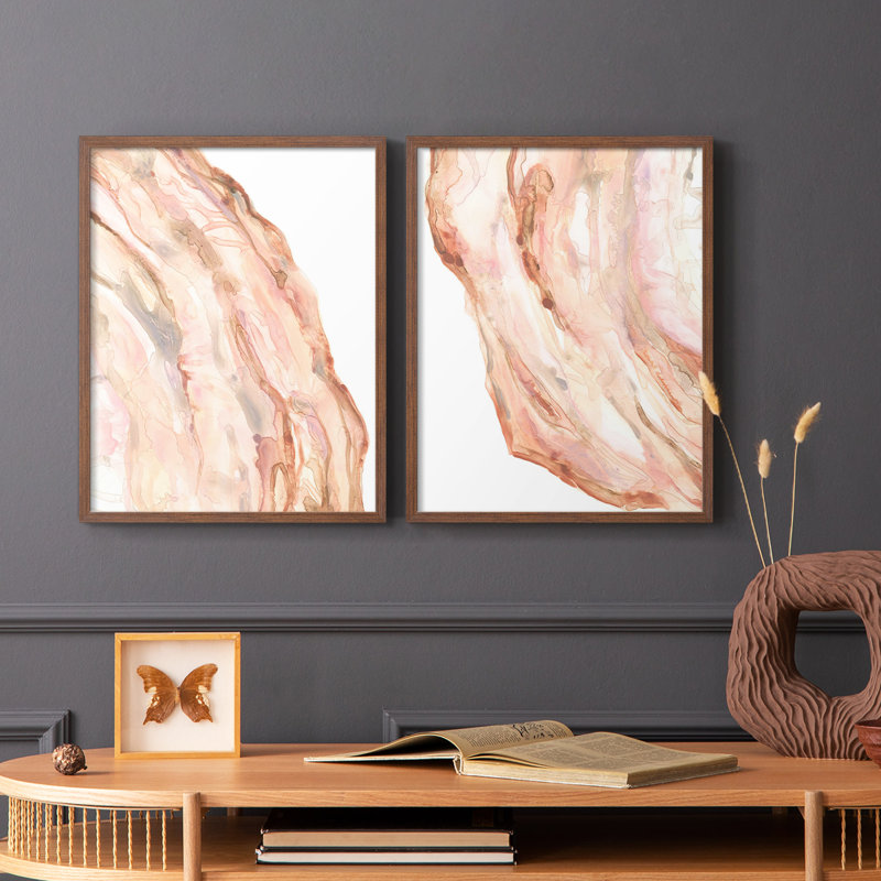 Rose Quartz I - impression encadrée de qualité supérieure - prête à être accrochée - aucun clou requis - aucun clou requis