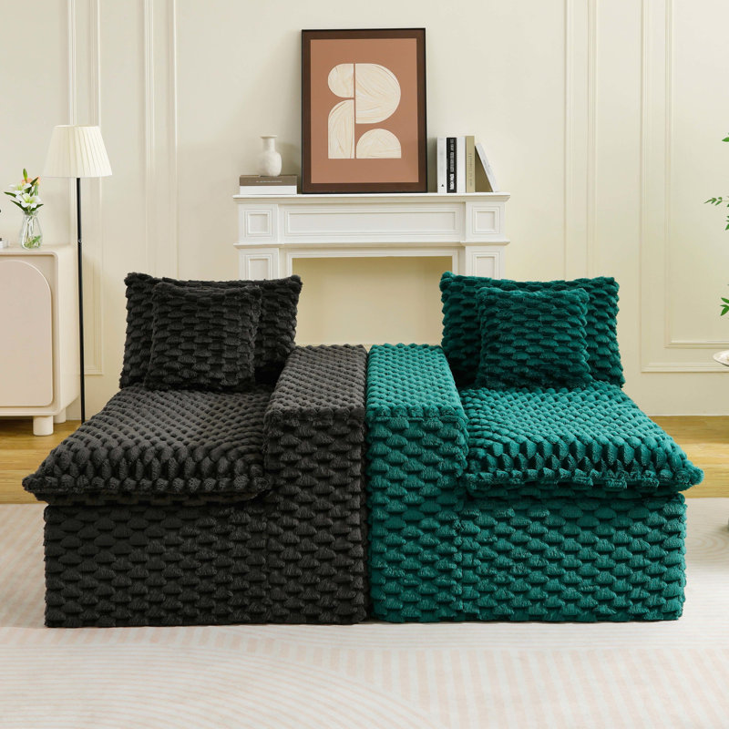 Élégante couleur - Bloc de velours tortue pour un décor confortable, arrangement flexible, petits appartements ergonomiques, confortables et multifonctionnels, structure, entretien facile