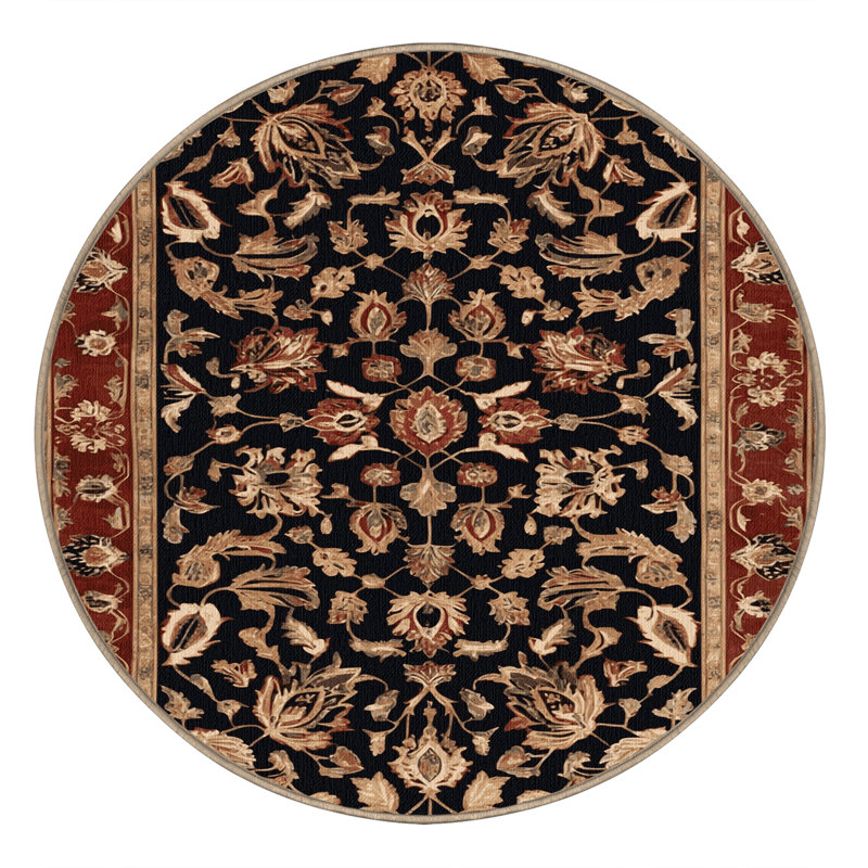 Tapis brun lavable à la machine, Rond 7 pi
