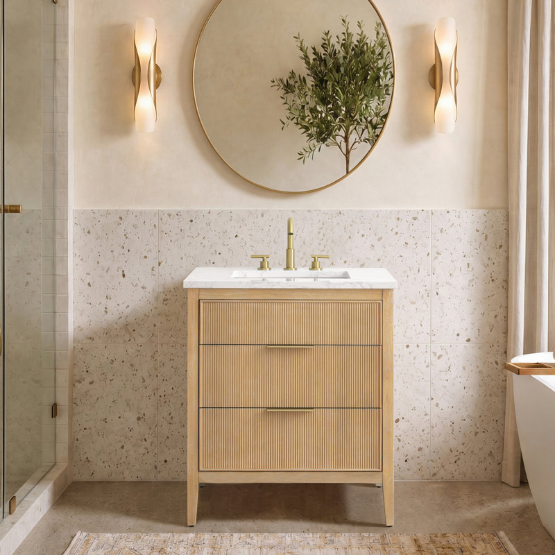 Emma 30" W Single Vanity, Classic Oak