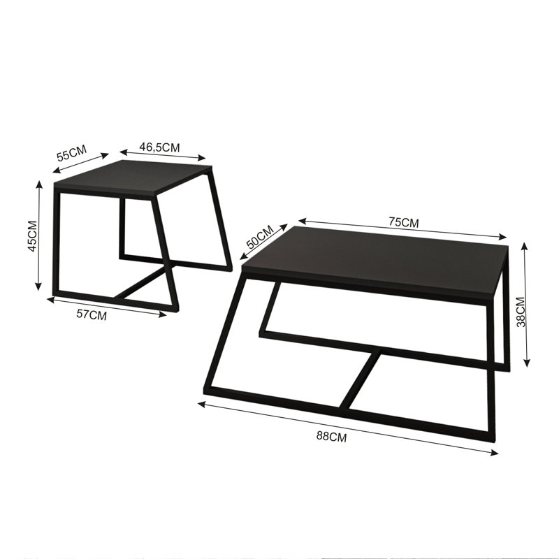 Muarem 2 - Piece Living Room Table Set, Anthracite