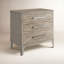 Table de chevet grise en bois massif à 3 tiroirs Mauve-91900124