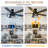 52 Inch Flush Mount Farmhouse Ceiling Fan with Light, Low Profile Black Caged Ceiling Fan with 5 Reversible Blades