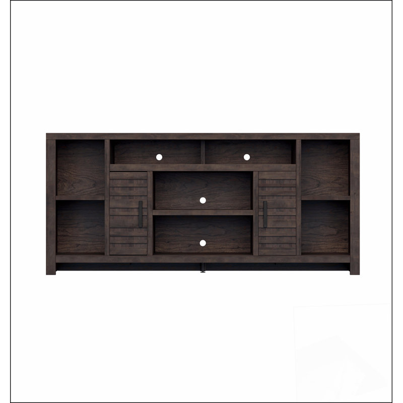 Console de 64 po pour téléviseur de 70 po ou moins, aucun assemblage requis, finition whisky, H 34 po x L 74 po x l 17 po