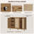 43.5''W 3-Door Rattan Sideboard Buffet Cabinet with Adjustable Shelves, Modern Boho Farmhouse Storage Cabinet Credenza for Kitchen Dining Room Entryway Living Room-1908818517-1909355819