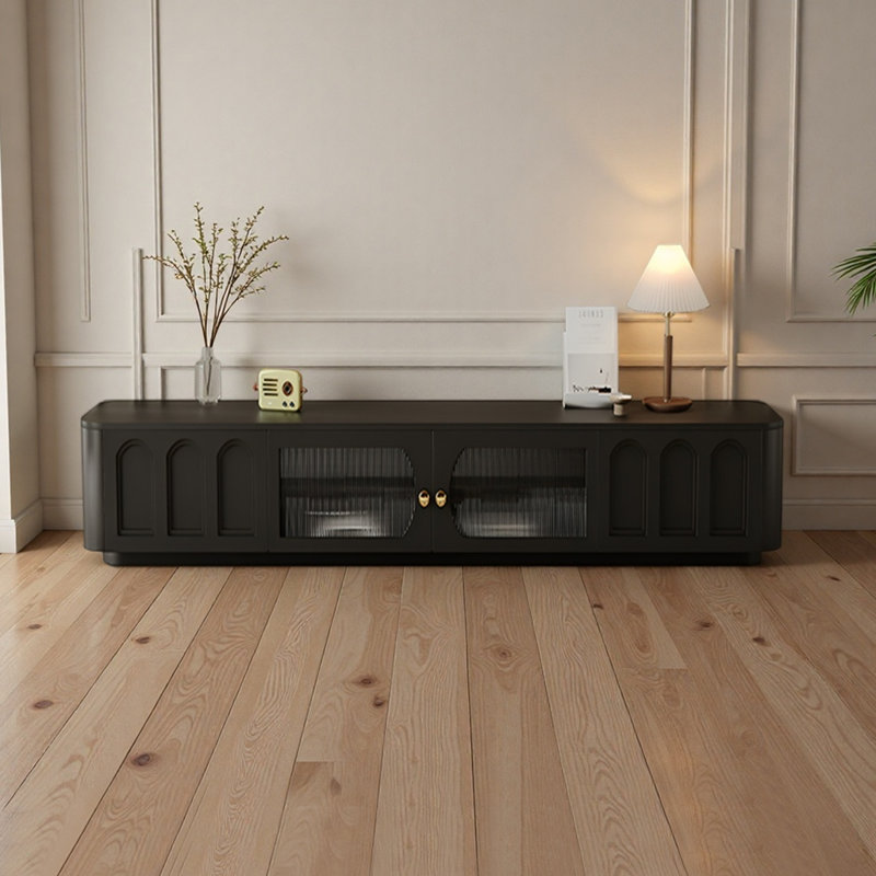 Meuble télé Modern, Noir, H 11,81 po x L 78,74 po x l 15,75 po
