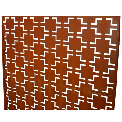 Outdoor & Indoor Privacy Screen Metal Privacy Screen 76" H×48" W, Freestanding Decorative Privacy Screen For Deck Balcony Patio, Privacy Fence Panels For Outside Lawn Garden Rusty
