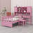Multifunctional Wood Platform Bed With Bookshelf At The Head Of The Bed, Built-In Desk And Matching Chair-867940032