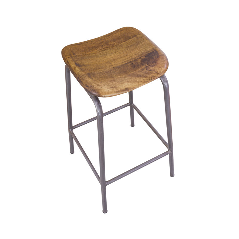 Drew Counter Stool with Metal Frame, Grey