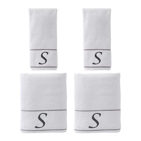 Monogrammed Towel Set, Personalized Gift, Set of 3- Black Block Letter  Embroidered Towel - Extra Absorbent 100% Turkish Cotton - Soft Terry Finish  