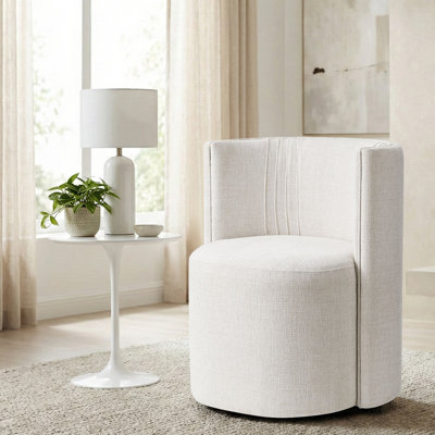Fauteuil d'appoint moderne en tonneau avec roulettes