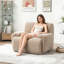 Fauteuil d'appoint moderne en chenille taupe confortable pour le salon et la chambre à coucher