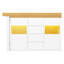 Extendable Sideboard & Dining Table Combo with LED Lighting, 4 Drawers, Glass Display Cabinet & Storage