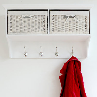 Erica Wall 4 - Hook Wall Mounted Coat Rack with Storage