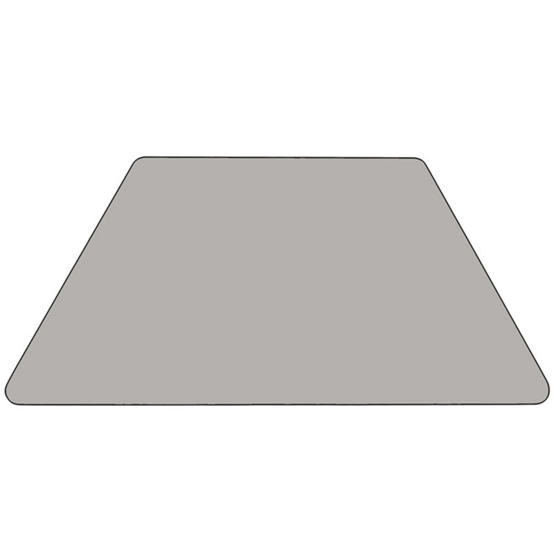 Adjustable Gray 57.5'' Trapezoid Laminate Activity Table with Casters