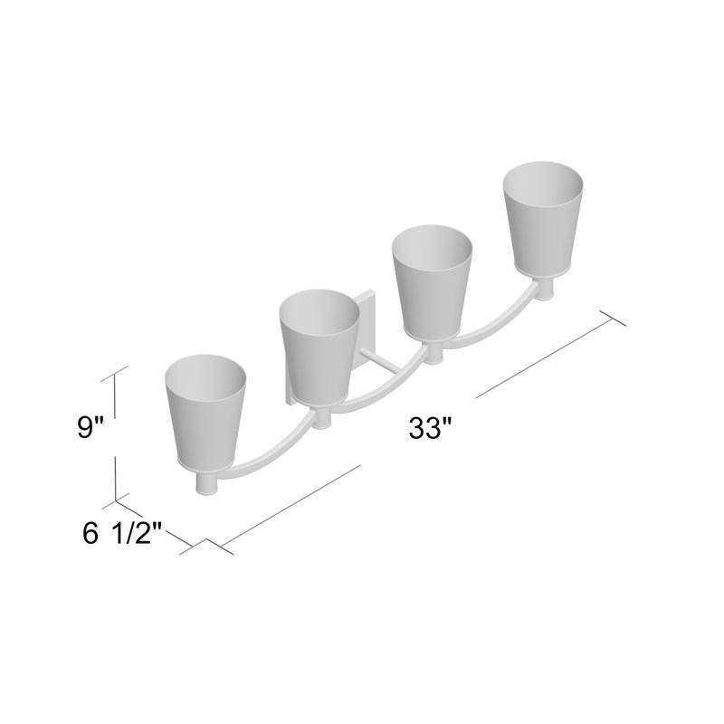 Alejandre 4 - Light Dimmable Vanity Light, Brushed  Nickel