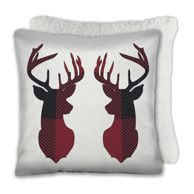 Coussin de luxe luxueux à imprimé super doux et confortable avec bouclier en sherpa 17 pouces x 17 pouces