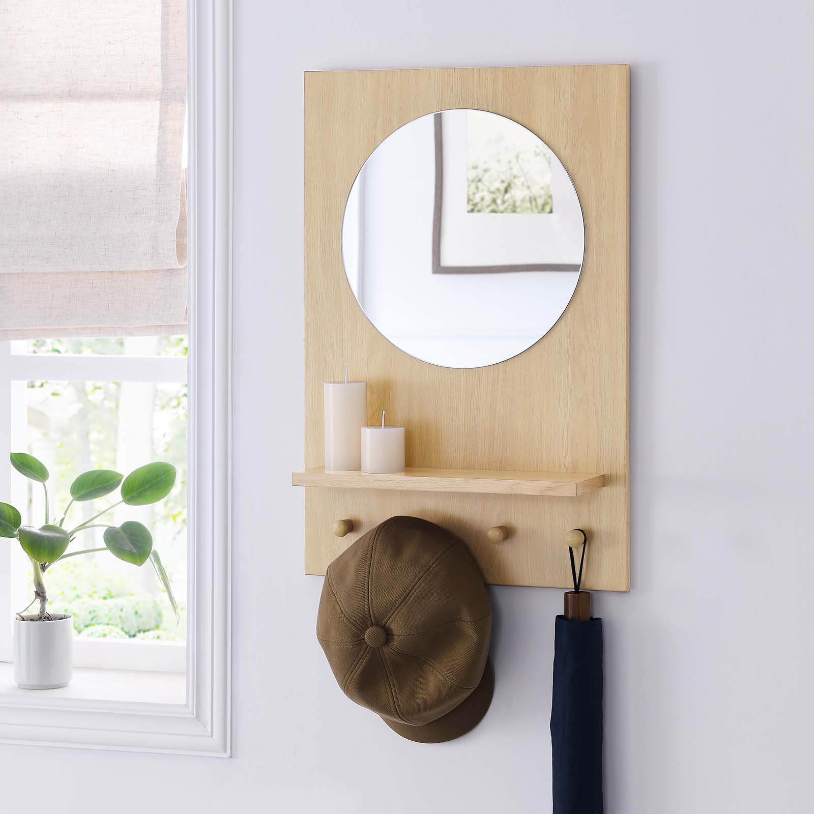 16" Accent Mirror, Oak