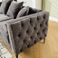 Canapé modulaire moderne avec tissu en chenille, accoudoir carré, gris foncé et accoudoir de rangement convertible, 3 places, gris-1617571011