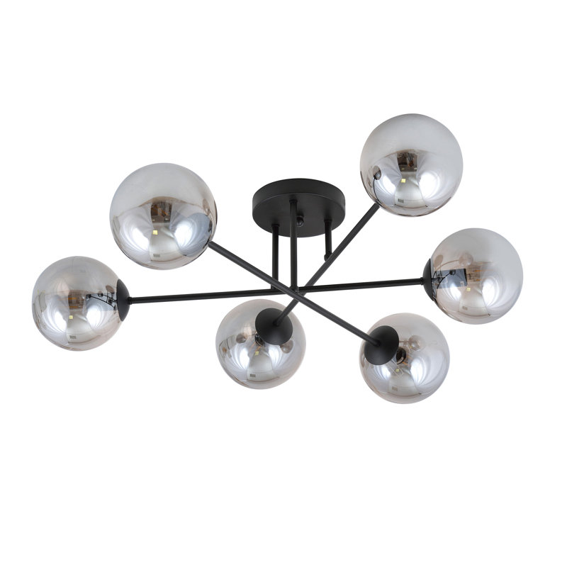 Cadesia Glass Semi Flush Mount, Graphite