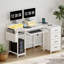 Bureau de jeu avec lumières DEL et prises de courant Bureau d'ordinateur avec plateau pour clavier et support pour écran-497197580