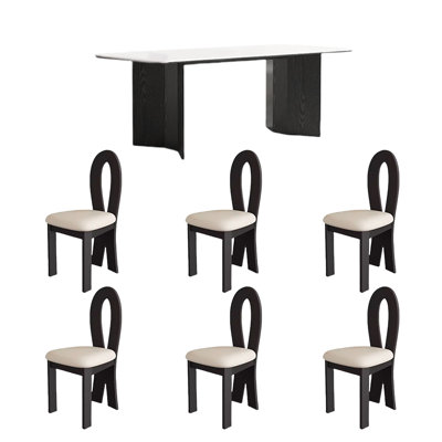 Solid wood base dining table