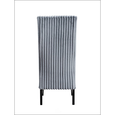 Chaise d'appoint en velours côtelé gris et finition noire