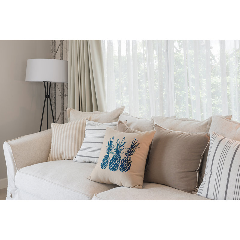 Coussin Pineapples, Bleu, 16 po x 16 po