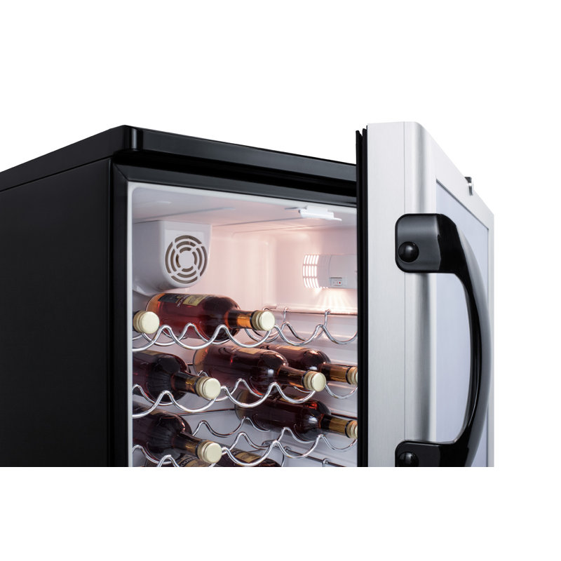 Summit Appliance Single Zone 23.63'' Freestanding 36 Bottle Wine Refrigerator with Reversible Door